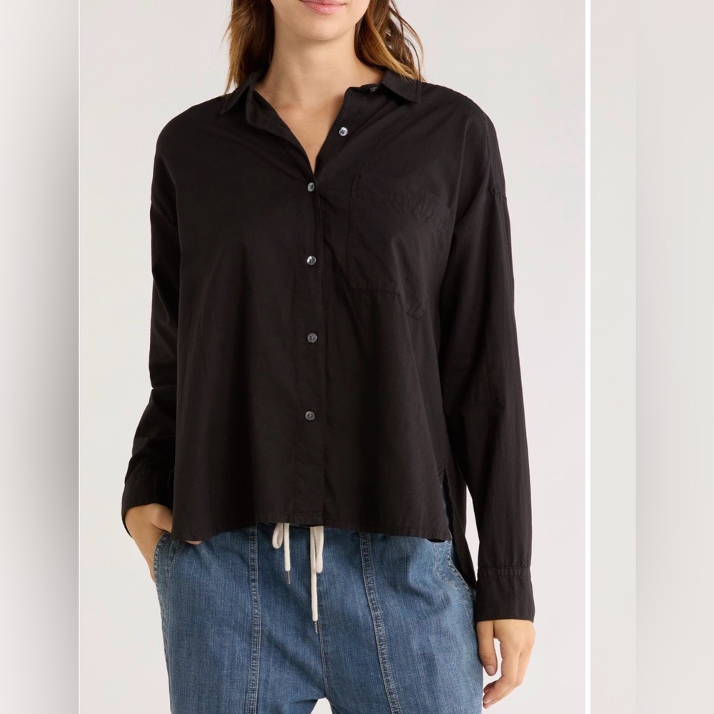 James Perse Black Relaxed Button-Up Shirt 2